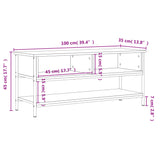 Meuble TV chêne sonoma 100x35x45 cm bois d'ingénierie