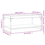 Couchtisch aus brauner Eiche, 100 x 49 x 45 cm, Holzwerkstoff