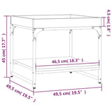 Couchtisch aus brauner Eiche, 49,5 x 49,5 x 45 cm, Holzwerkstoff