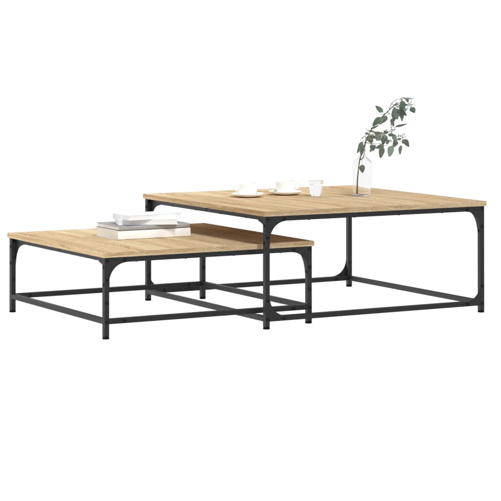 Tables basses gigognes 2 pcs chêne sonoma bois d'ingénierie