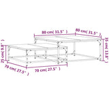 Tables basses gigognes 2 pcs chêne fumé bois d'ingénierie