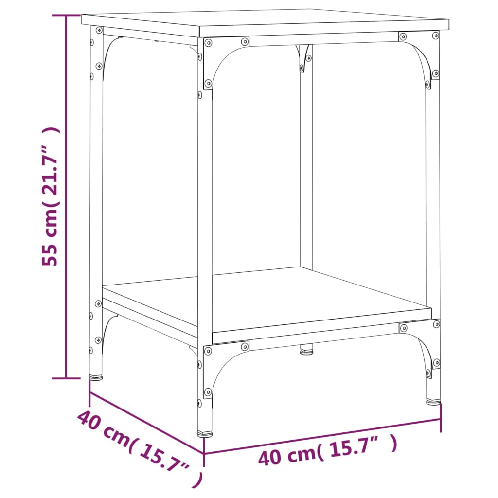 Table basse chêne marron 40x40x55 cm bois d'ingénierie