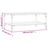 Smoked oak coffee table 100x55x40 cm engineered wood