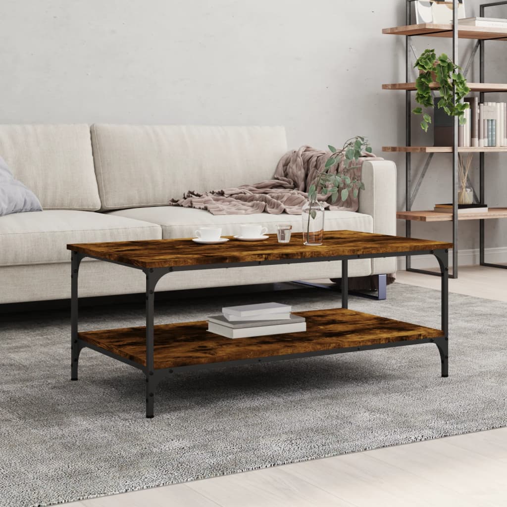 Smoked oak coffee table 100x55x40 cm engineered wood