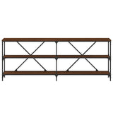 Console table brown oak 200x30x75 engineered wood and iron