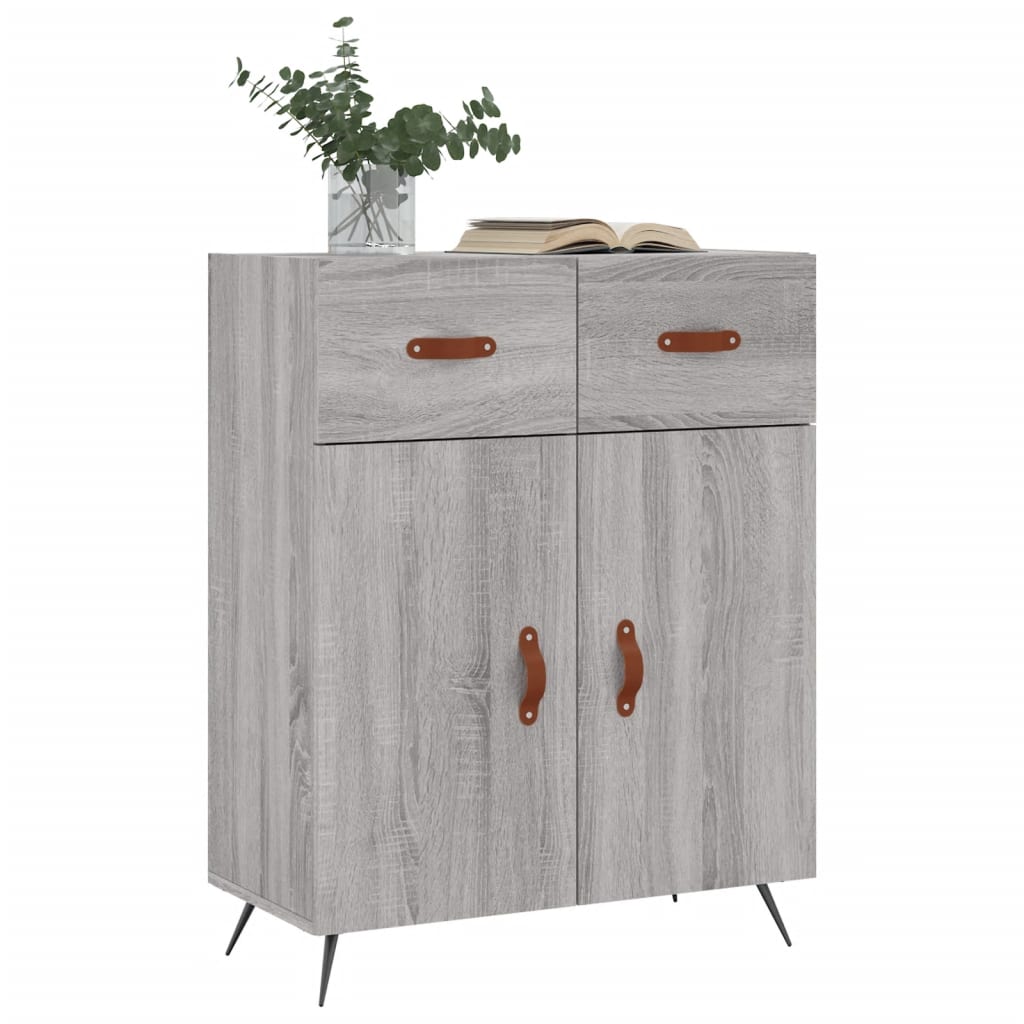 Sonoma graues Sideboard 69,5 x 34 x 90 cm, Holzwerkstoff