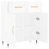 Buffet Blanc brillant 69,5x34x90 cm Bois d'ingénierie