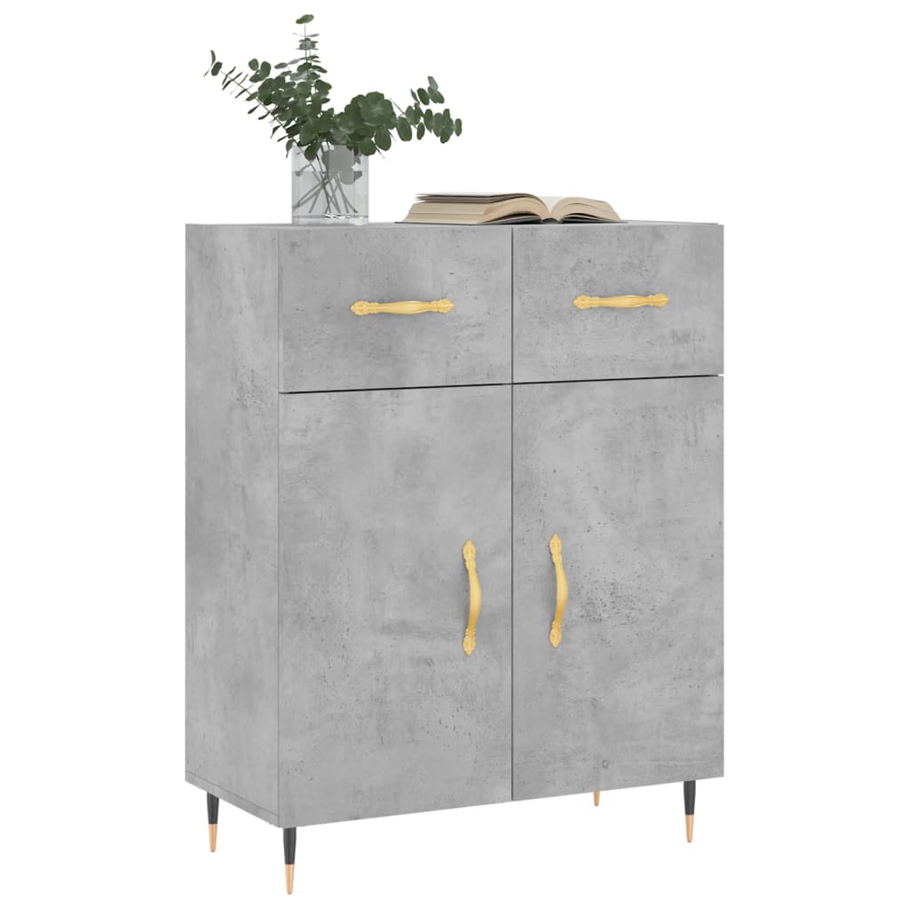 Buffet gris béton 69,5x34x90 cm bois d'ingénierie