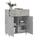 Buffet gris béton 69,5x34x90 cm bois d'ingénierie