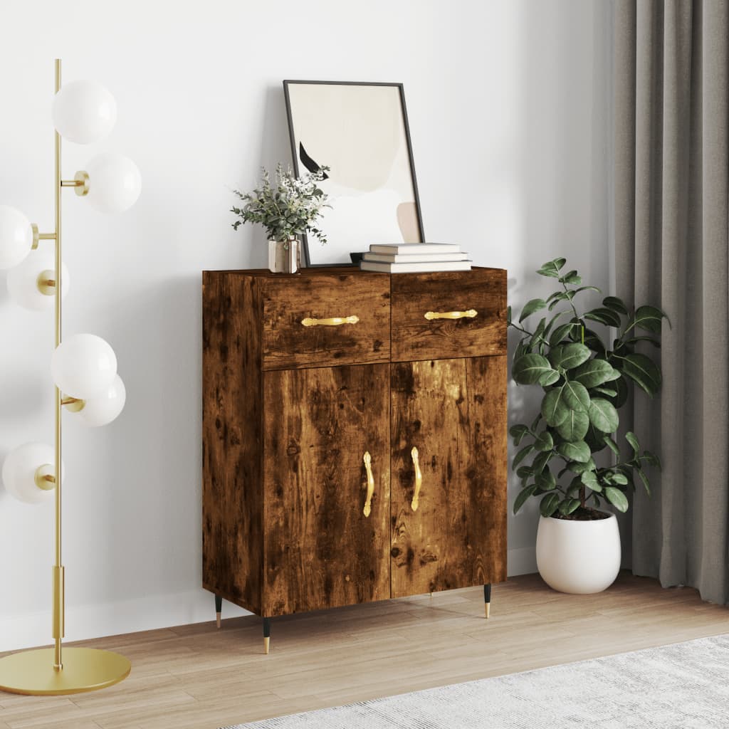 Smoked oak sideboard 69.5x34x90 cm engineered wood