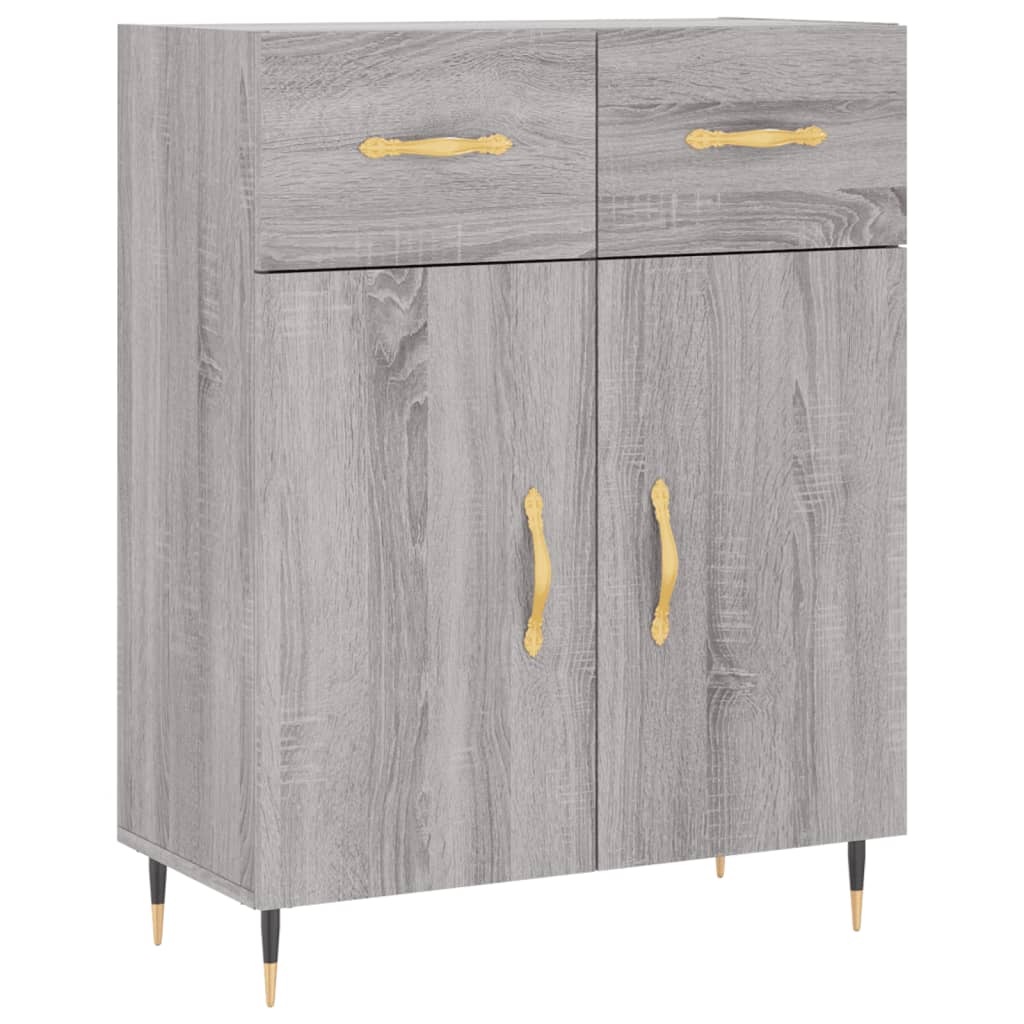 Sonoma graues Sideboard 69,5 x 34 x 90 cm, Holzwerkstoff