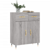 Sonoma graues Sideboard 69,5 x 34 x 90 cm, Holzwerkstoff