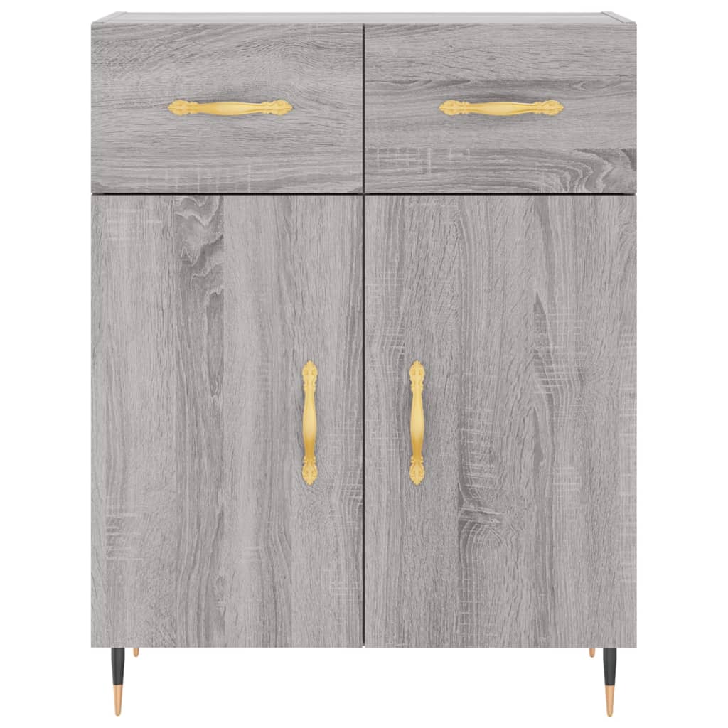 Sonoma graues Sideboard 69,5 x 34 x 90 cm, Holzwerkstoff