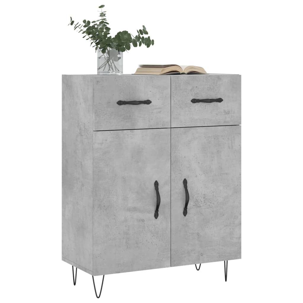 Concrete gray sideboard 69.5x34x90 cm engineered wood