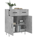 Concrete gray sideboard 69.5x34x90 cm engineered wood