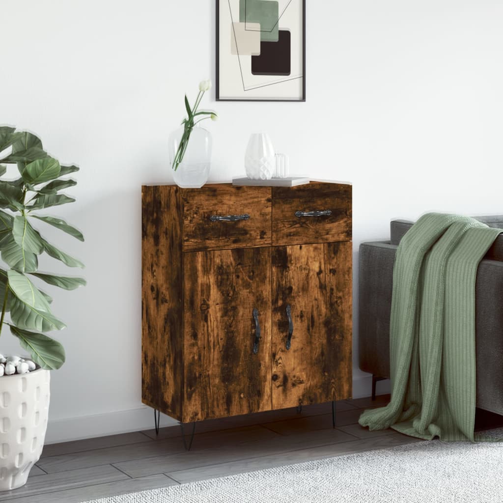 Smoked oak sideboard 69.5x34x90 cm engineered wood