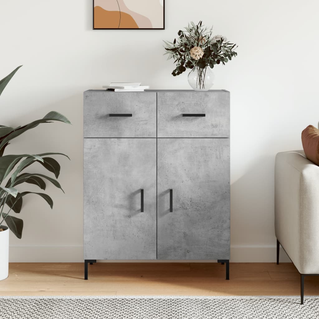 Concrete gray sideboard 69.5x34x90 cm engineered wood