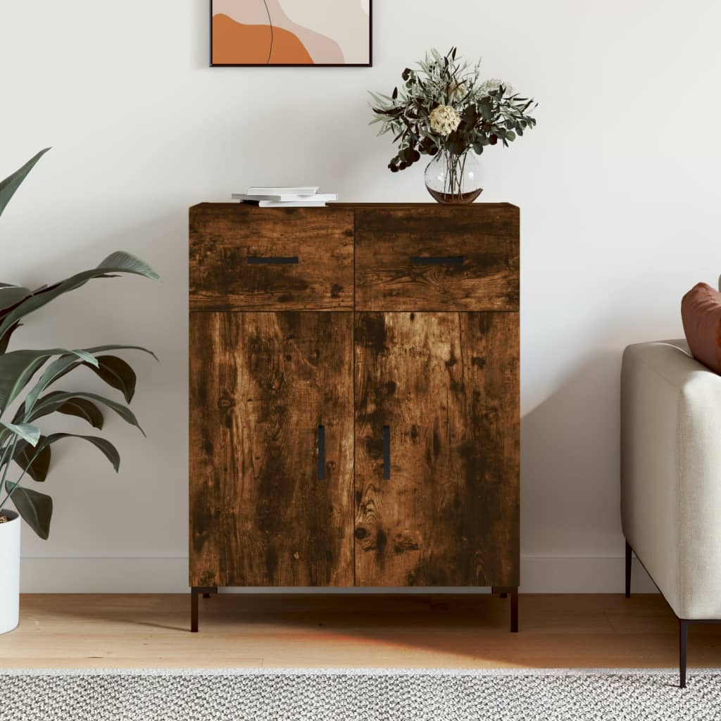 Smoked oak sideboard 69.5x34x90 cm engineered wood