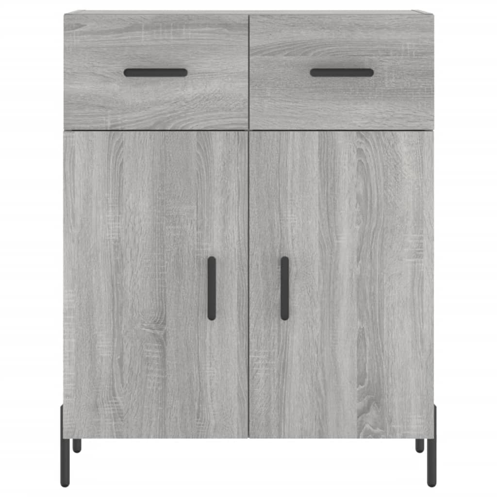 Sonoma graues Sideboard 69,5 x 34 x 90 cm, Holzwerkstoff