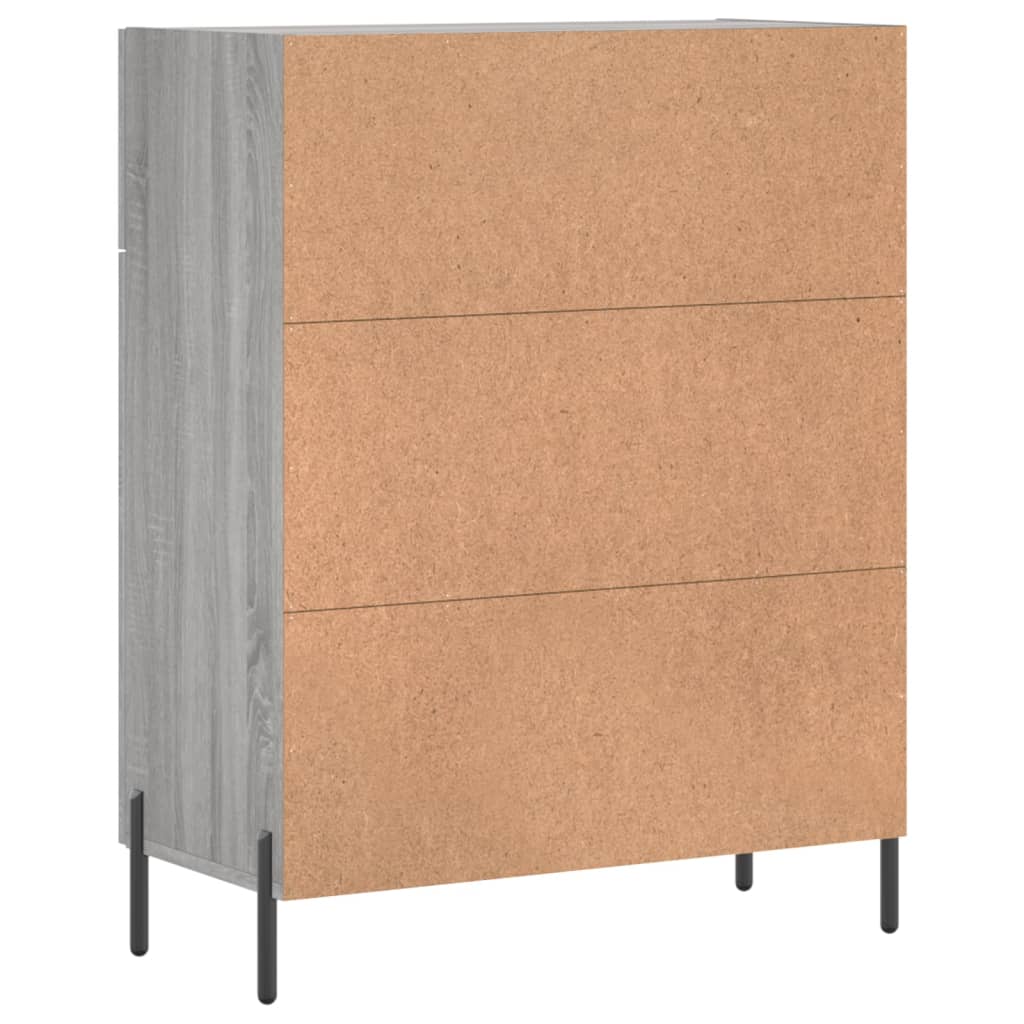 Sonoma graues Sideboard 69,5 x 34 x 90 cm, Holzwerkstoff