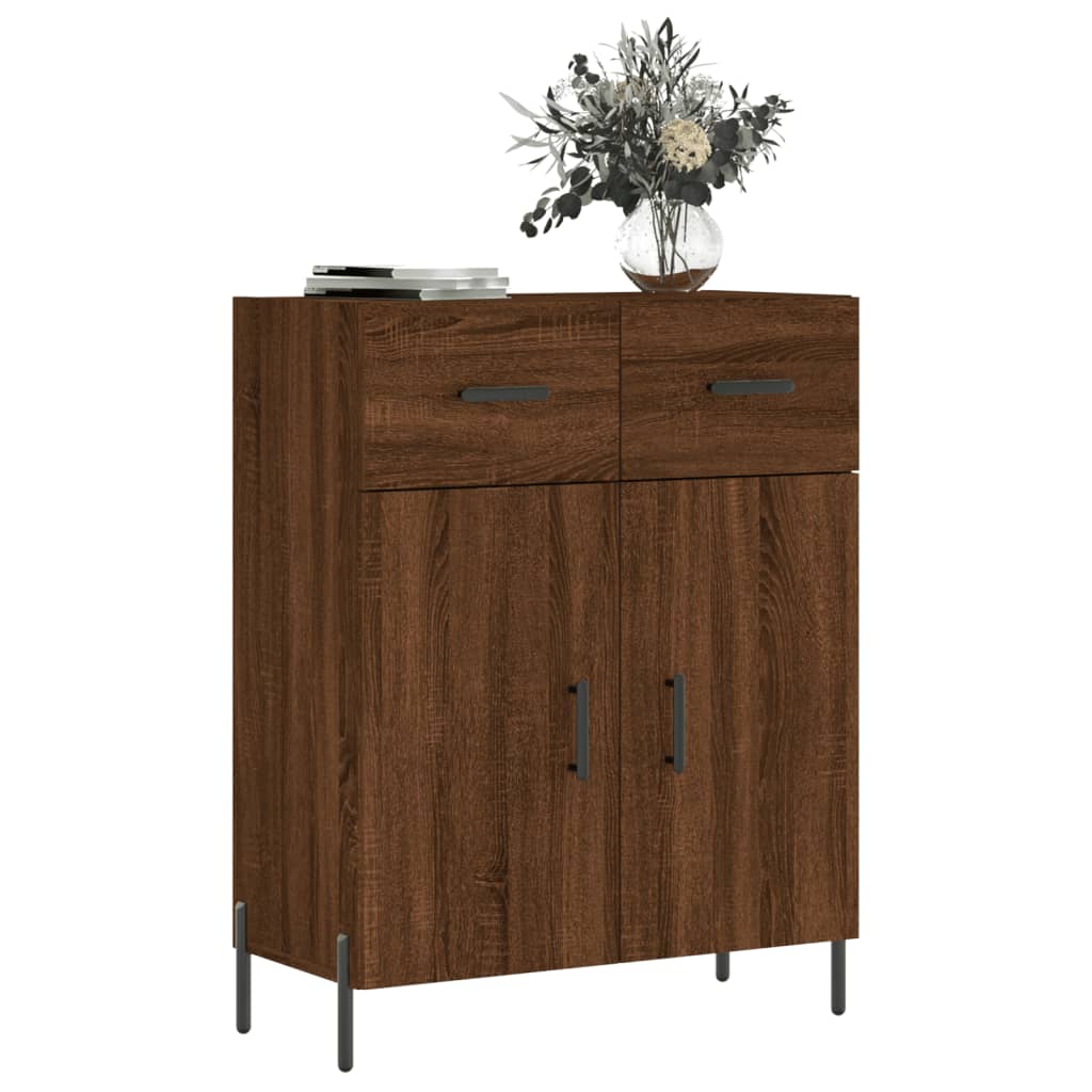 Buffet chêne marron 69,5x34x90 cm bois d'ingénierie