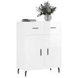 Sideboard Glossy white 69.5x34x90 cm Engineered wood