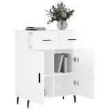 Sideboard Glossy white 69.5x34x90 cm Engineered wood