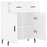 Sideboard Glossy white 69.5x34x90 cm Engineered wood