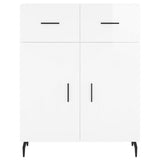 Sideboard Glossy white 69.5x34x90 cm Engineered wood