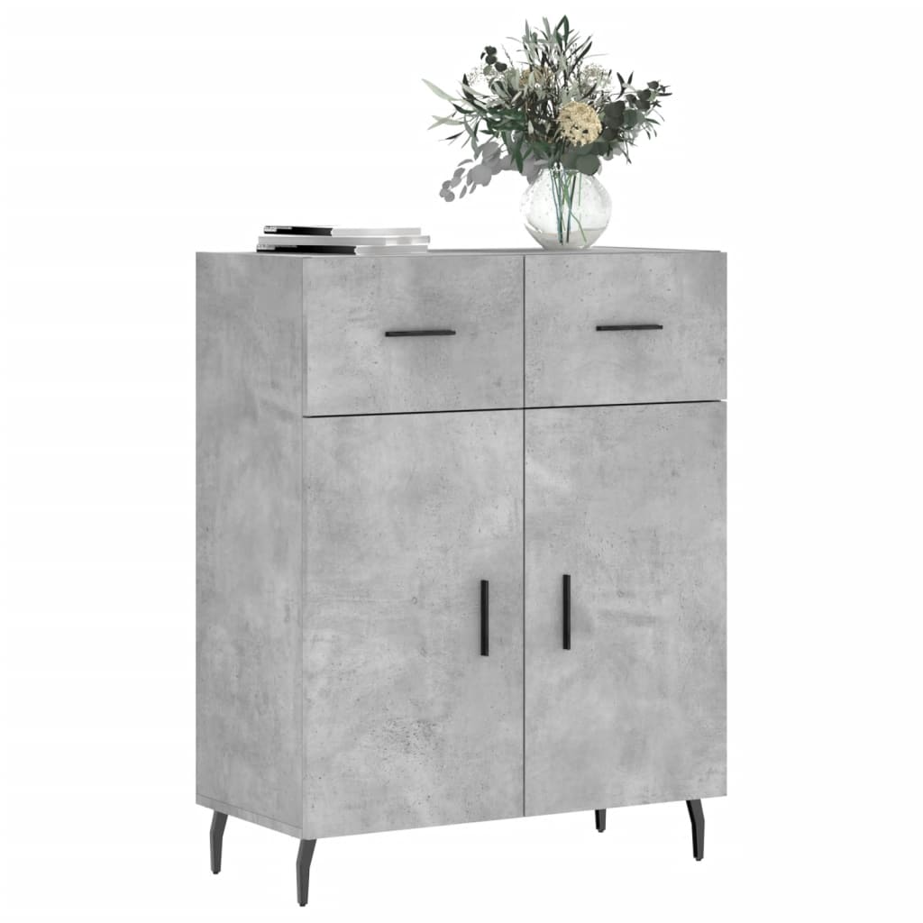 Concrete gray sideboard 69.5x34x90 cm engineered wood