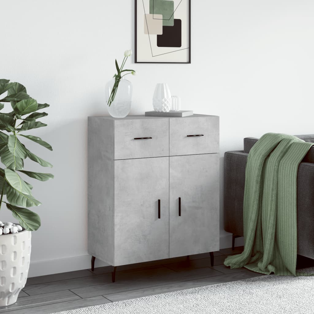 Concrete gray sideboard 69.5x34x90 cm engineered wood