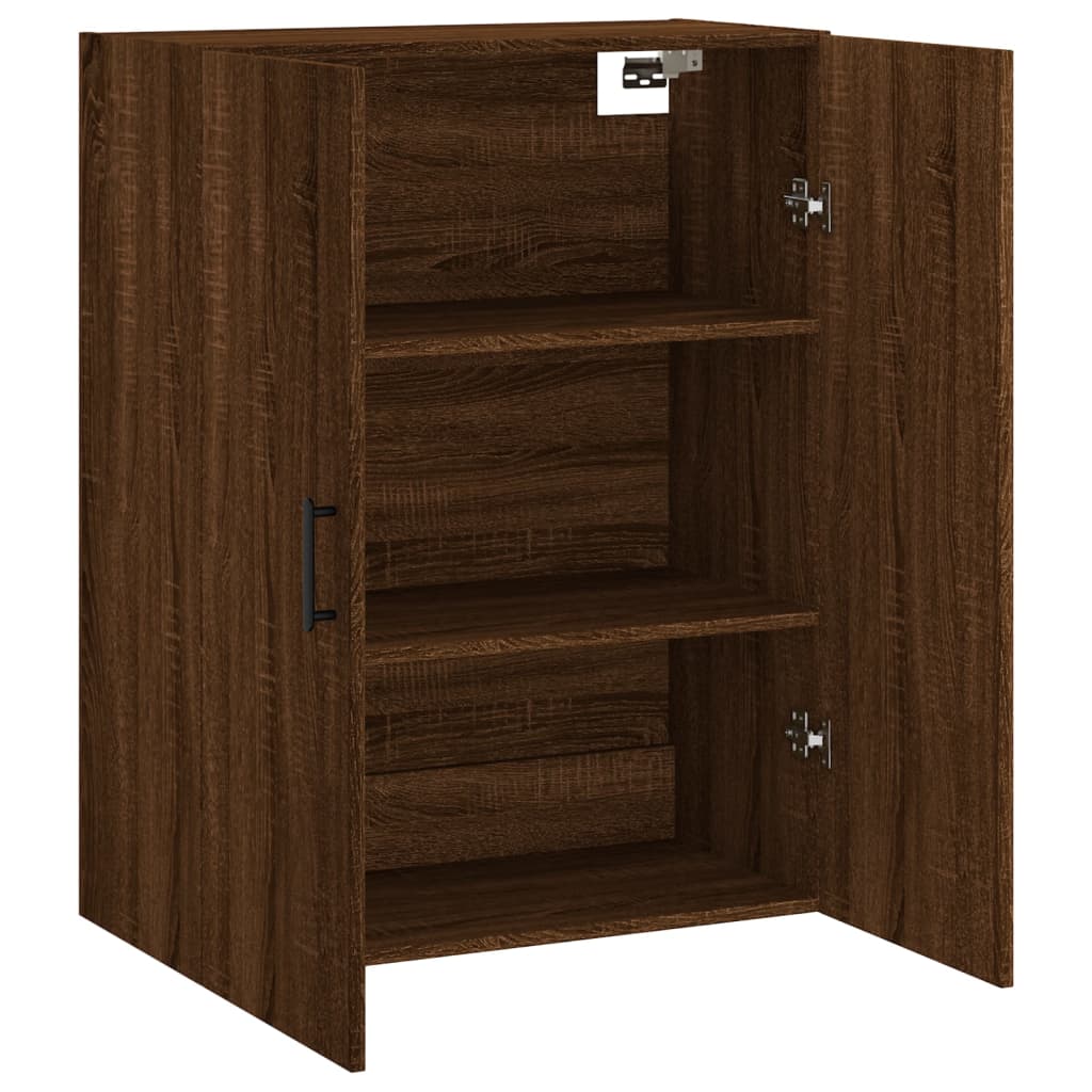 Wandschrank aus brauner Eiche, 69,5 x 34 x 90 cm