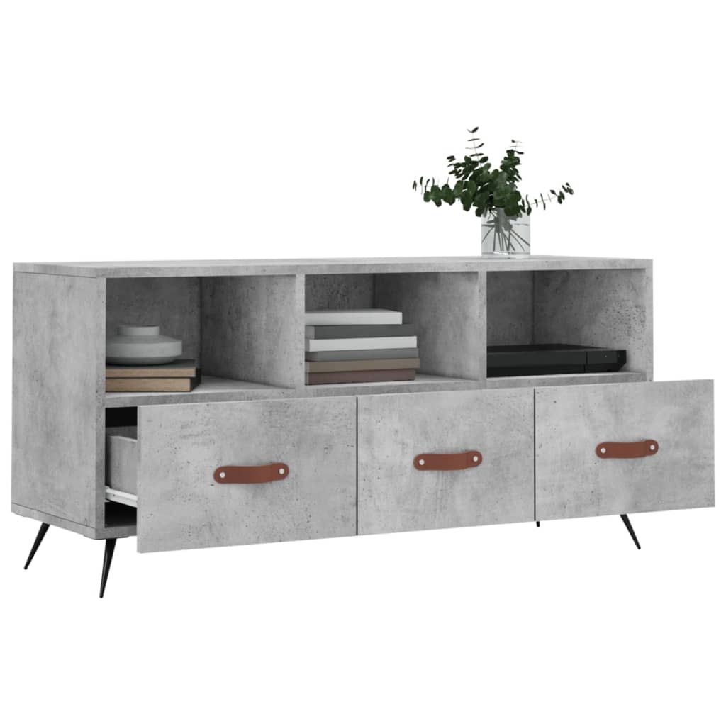 Concrete gray TV cabinet 102x36x50 cm engineered wood