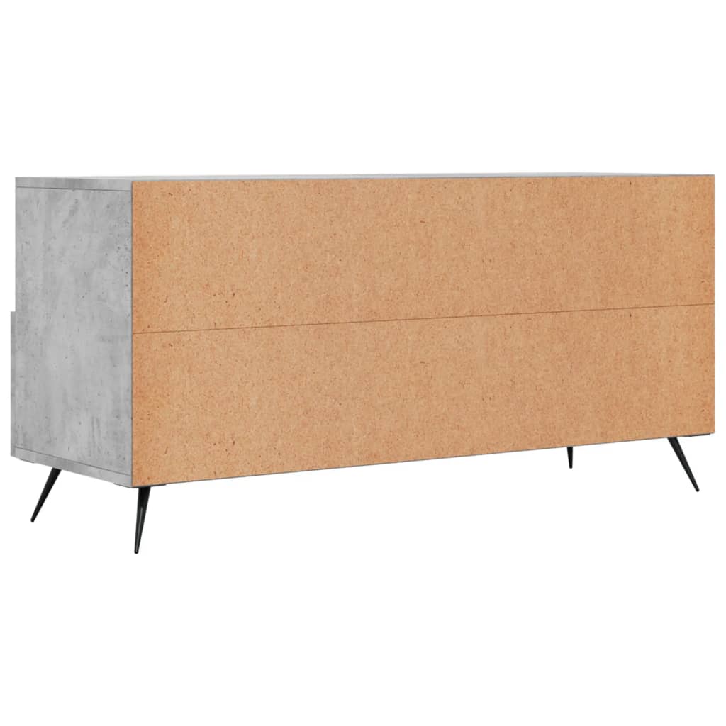 Meuble TV gris béton 102x36x50 cm bois d'ingénierie