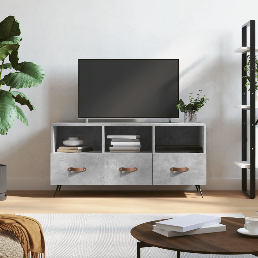 Concrete gray TV cabinet 102x36x50 cm engineered wood