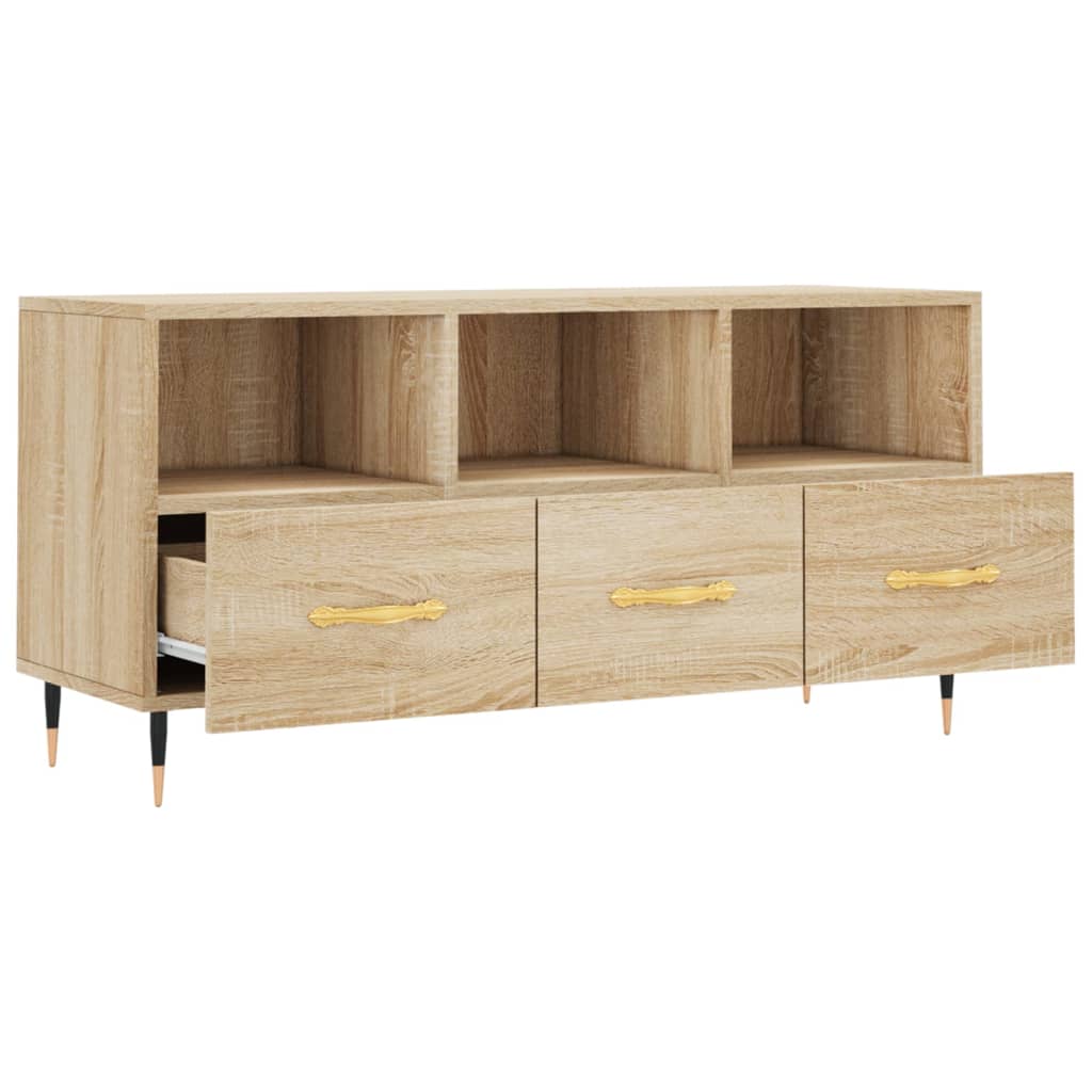 Meuble TV chêne sonoma 102x36x50 cm bois d'ingénierie