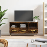 Meuble TV chêne fumé 102x36x50 cm bois d'ingénierie