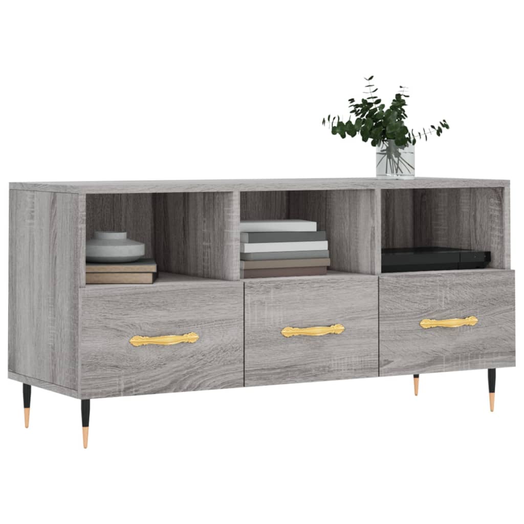 Meuble TV sonoma gris 102x36x50 cm bois d'ingénierie