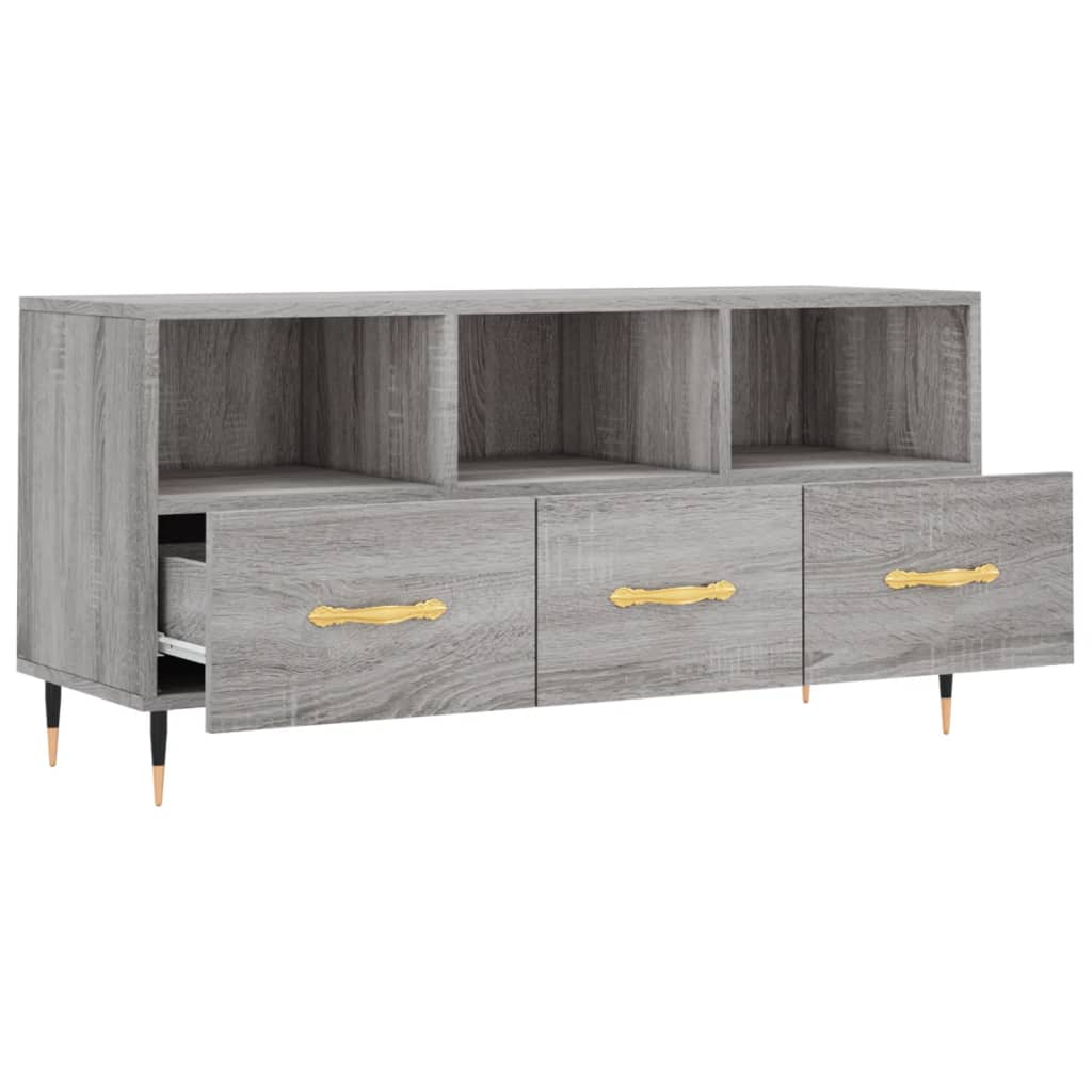 Meuble TV sonoma gris 102x36x50 cm bois d'ingénierie