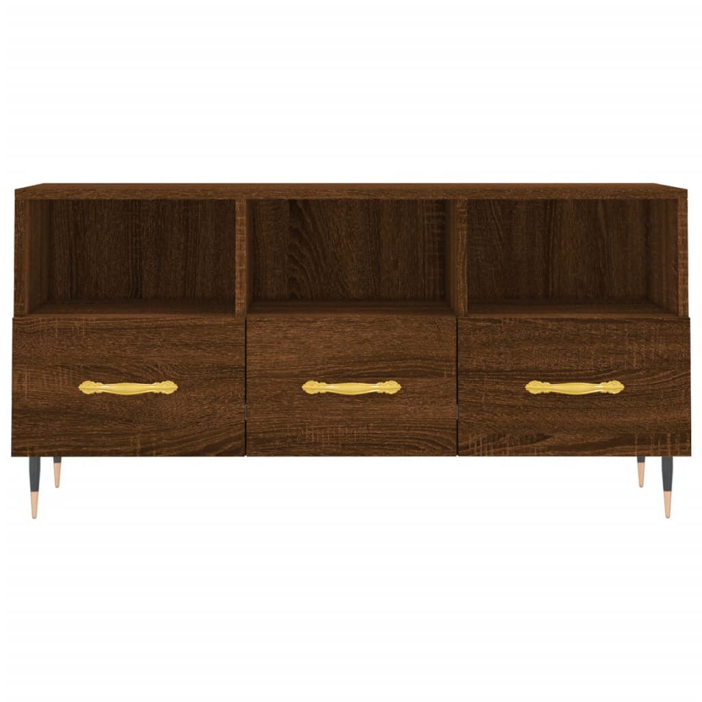 Meuble TV chêne marron 102x36x50 cm bois d'ingénierie