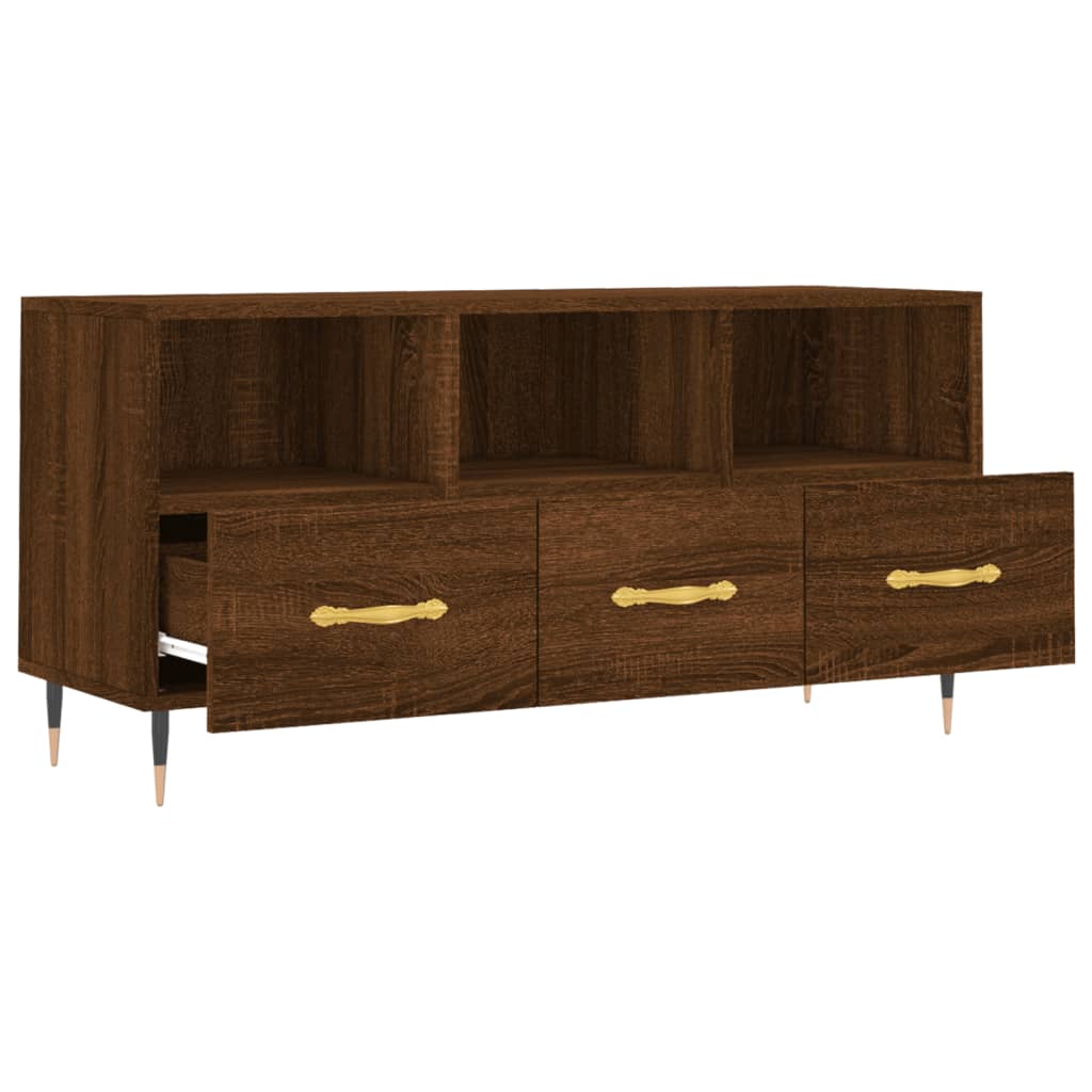 Meuble TV chêne marron 102x36x50 cm bois d'ingénierie