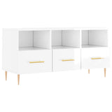 Meuble TV Blanc brillant 102x36x50 cm Bois d'ingénierie