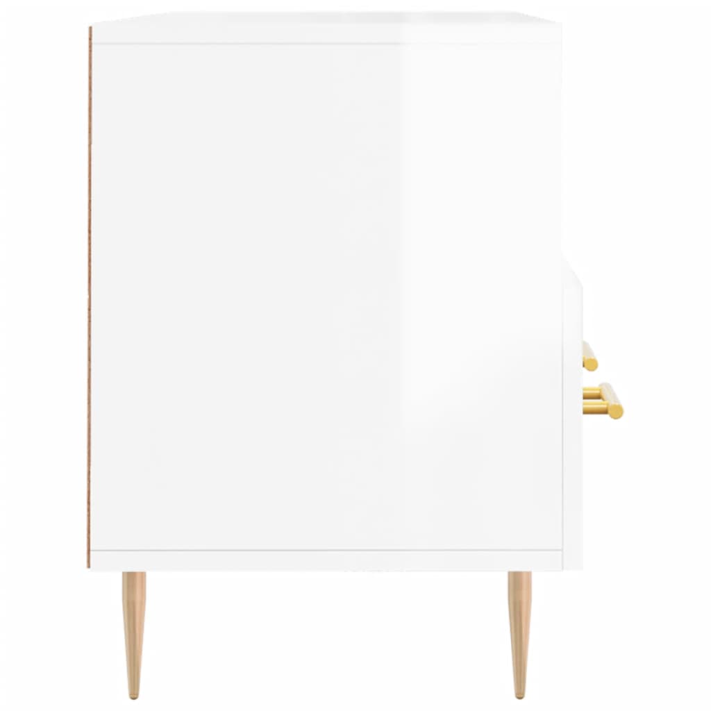 Meuble TV Blanc brillant 102x36x50 cm Bois d'ingénierie