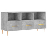 Meuble TV gris béton 102x36x50 cm bois d'ingénierie