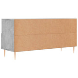 Meuble TV gris béton 102x36x50 cm bois d'ingénierie