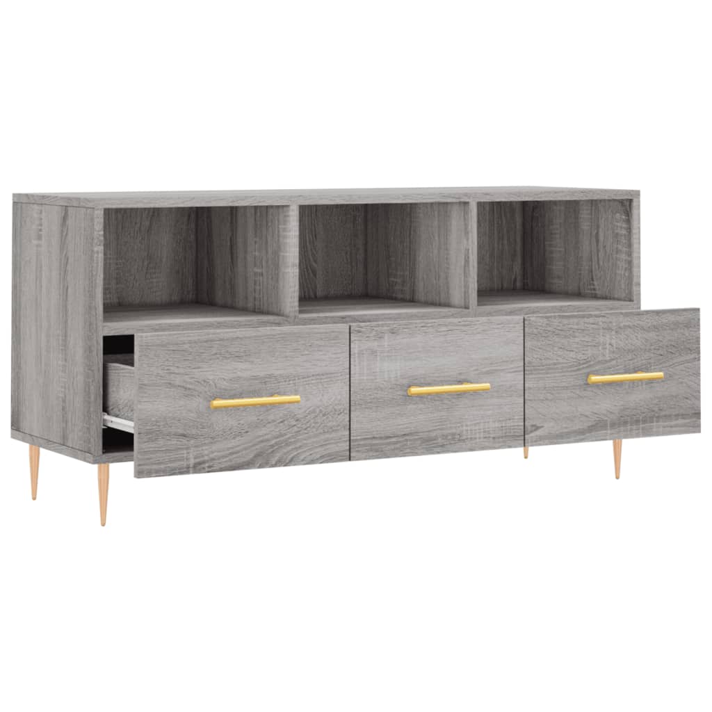 Meuble TV sonoma gris 102x36x50 cm bois d'ingénierie