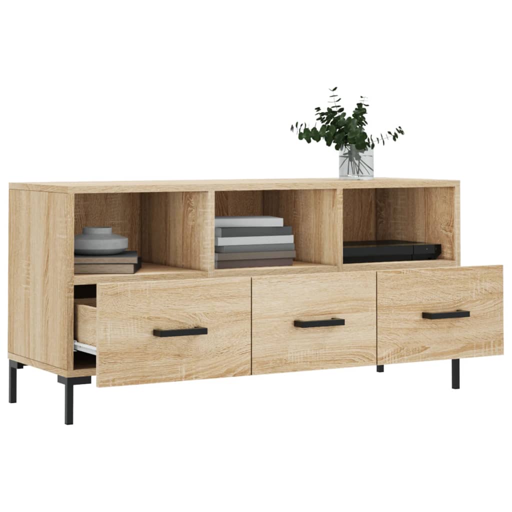 Meuble TV chêne sonoma 102x36x50 cm bois d'ingénierie