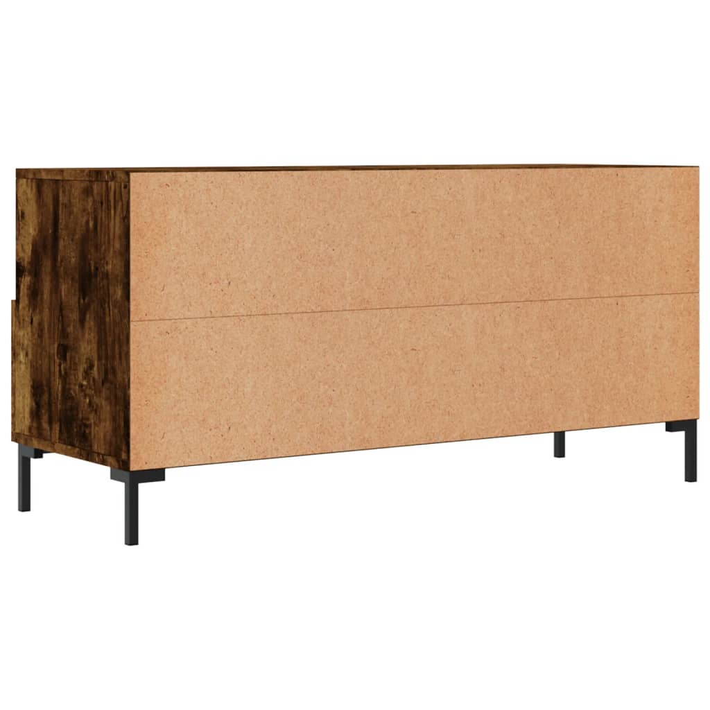 Meuble TV chêne fumé 102x36x50 cm bois d'ingénierie