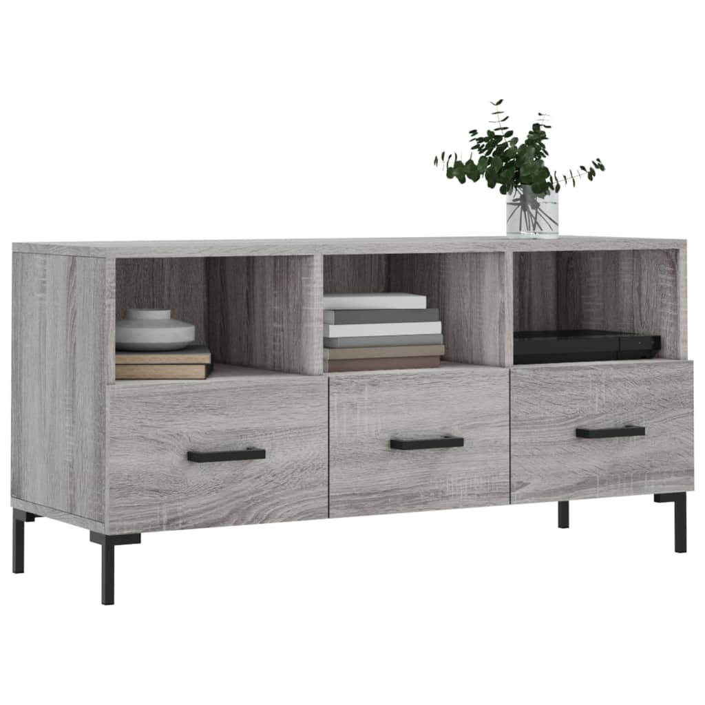 Meuble TV sonoma gris 102x36x50 cm bois d'ingénierie