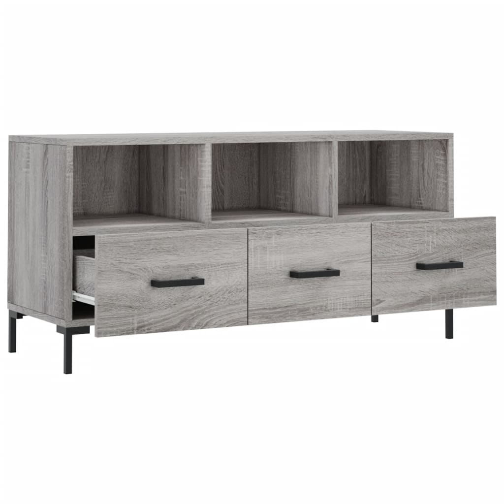 Meuble TV sonoma gris 102x36x50 cm bois d'ingénierie